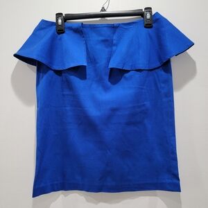 Michaels Royal Blue Ruffle Pencil Skirt Sz 6